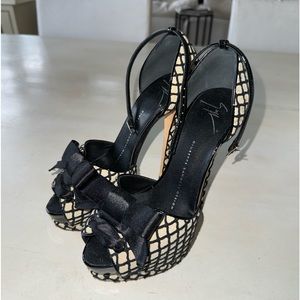 GIUSEPPE ZANOTTI Platform Sharon Ribbon Sandal Heel | 6/36